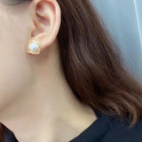 Real Pearl Women Earrings Stud Wedding Jewelry