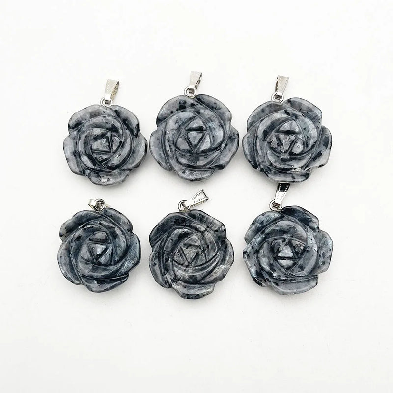ShimmerS Rose Natural Stone Pendants & Necklaces 6pcs/lot