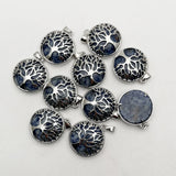 Sodalite Natural Stone Tree of Life Necklace Pendant for Jewelry Making