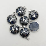 Sodalite Natural Stone Tree of Life Necklace Pendant for Jewelry Making