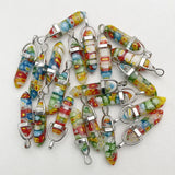 Stone Crystal Pillar Pendant Necklaces for Jewelry Making Charm Point