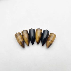 Tiger Eye Amethyst Stone Bullet Pendulum Pendant Necklace