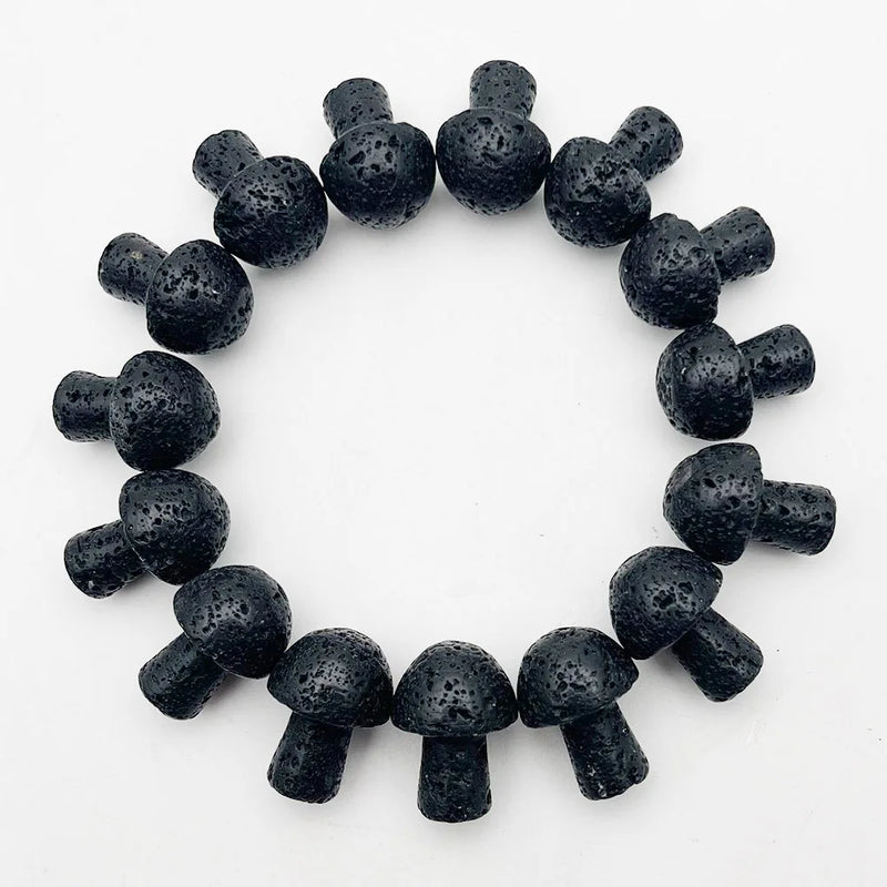 Volcanic Rock Mushroom Pendant for Jewelry Making Necklace 24PC