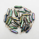 24pc Rainbow Glass Pendants for Jewelry Making Chakra Healing