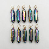 24pc Rainbow Glass Pendants for Jewelry Making Chakra Healing