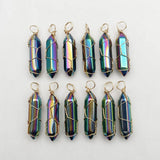 24pc Rainbow Glass Pendants for Jewelry Making Chakra Healing