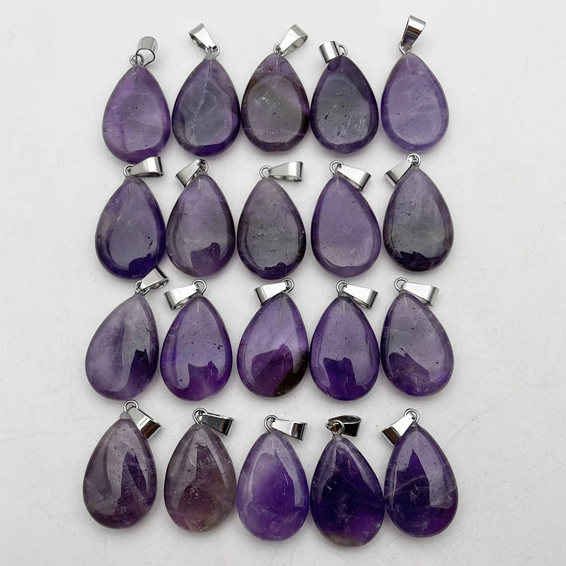 Amethyst Water Drop Pendant Necklace for Jewelry Making