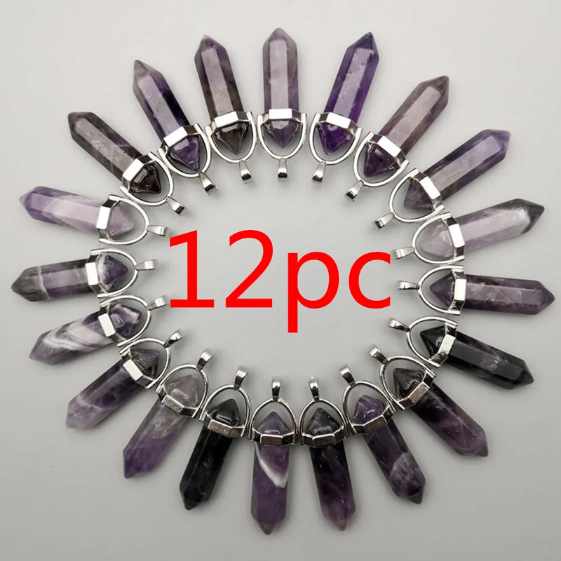 Amethyst Natural Stone Crystal Pendant for Jewelry Making
