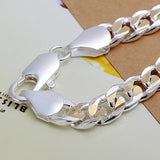 925 Silver 10MM Chain Bracelet Gift for Women Men