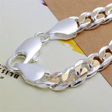 925 Sterling Silver 10MM Chain Bracelet Jewelry for Women Men