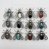 Bee Brooch Amethyst Crystal Pendant Jewelry Making 12pc
