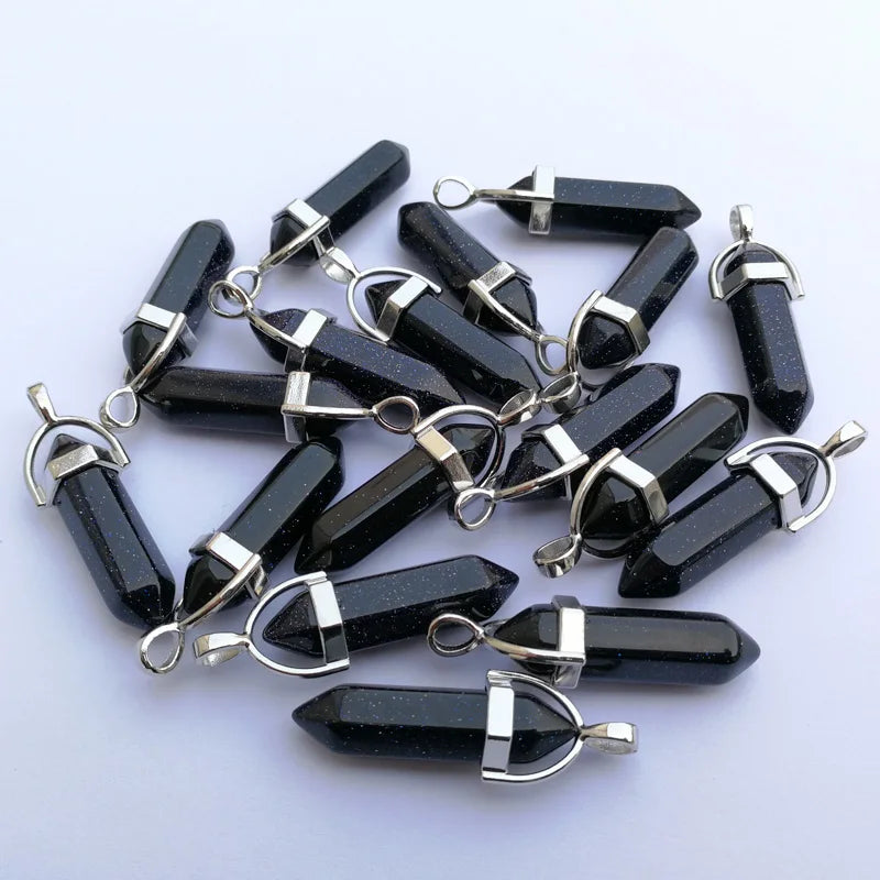 24pc Natural Stone Crystal Chakra Pendant Necklaces for Jewelry Making