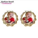 Bamboo Hoops Earrings Personalized Acrylic Laser DIY Jewelry