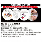 Bamboo Hoops Earrings Personalized Acrylic Laser DIY Jewelry