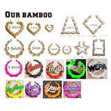 Bamboo Hoops Earrings Personalized Acrylic Laser DIY Jewelry