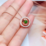 Green Jade Necklace for Women with Silver
