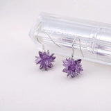 Crystal Ice Flower Drop Earrings Silver-Plated Jewelry