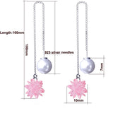 Crystal Ice Flower Drop Earrings Silver-Plated Jewelry
