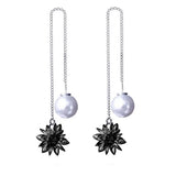 Crystal Ice Flower Drop Earrings Silver-Plated Jewelry