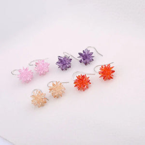 Crystal Ice Flower Drop Earrings Silver-Plated Jewelry