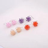 Crystal Ice Flower Drop Earrings Silver-Plated Jewelry