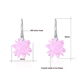 Crystal Ice Flower Drop Earrings Silver-Plated Jewelry