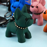 French Bulldog Leather Keychain Bag Pendant Car Key Holder Chain Ring