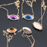Geometric Eye Necklace Metal Gorgeous Eye Chain Necklace 847