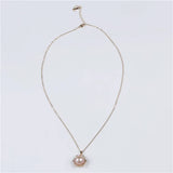 Women's Pearl Pendant Necklace, Plated Chain