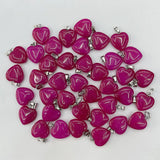 Amethyst Quartz Rose Heart Pendant Necklace Jewelry Accessory 36pc