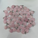 Amethyst Quartz Rose Heart Pendant Necklace Jewelry Accessory 36pc