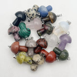 Rose Quartz Amethyst Stone Mushroom Pendant for Jewelry Making