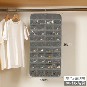 30-Pocket Jewelry Holder Storage Bag - Earring Ring Necklace B