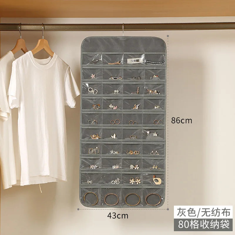 30-Pocket Jewelry Holder Storage Bag - Earring Ring Necklace B
