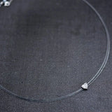 Transparent Double Aprons Crystal Silver Necklace