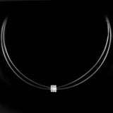 Double Aprons Crystal Gemstone Silver Necklace
