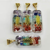 Orgone 50x17mm 10pc Retro Natural Stone Pendants Charms 7 Colors