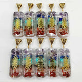 Orgone 50x17mm 10pc Retro Natural Stone Pendants Charms 7 Colors