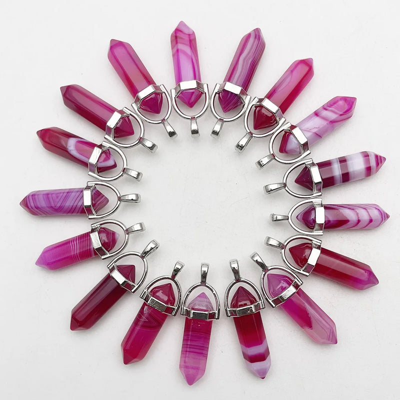 Rose Agate Pendant Necklace for Jewelry Making