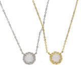 925 Sterling Silver Fire Opal Crown Necklace