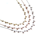 925 Sterling Silver CZ Drip Drop Charm Choker Necklace