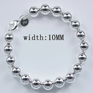 S925 Silver Bracelet, 10mm Hollow ball Bracelet, B101