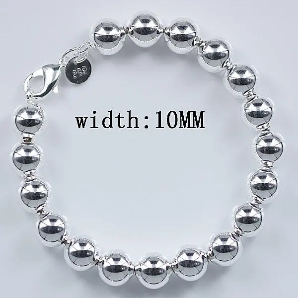 S925 Silver Bracelet, 10mm Hollow ball Bracelet, B101