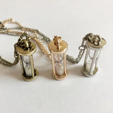 Vintage Metal Hourglass Long Chain Necklace