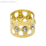 10pcs Golden Dreadlock Beads Crystal Hair Braid Women Accessories