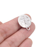 10pcs Surgical Metal Medical Alert ID Round Dog Tag Necklace