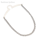 2pcs Silver Metal Tack Clip Clasp Men's Necktie Link Tie Chain