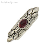 5pcs Antique Red Natural Stone Dreadlock Tube Cuff Clip
