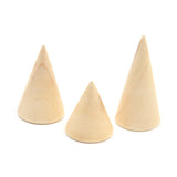 Lychee Japanese Style 3pcs Wood Finger Ring Display Holder Stand