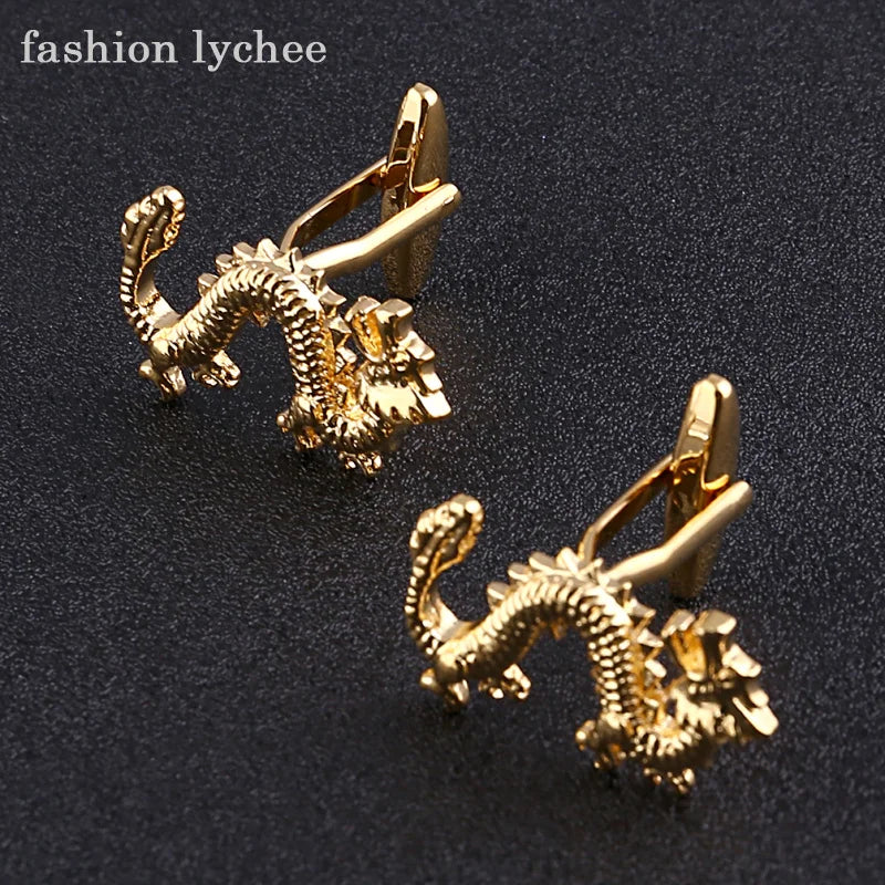 Flying Dragon Shaped Cufflinks for Men Wedding Shirt Suits